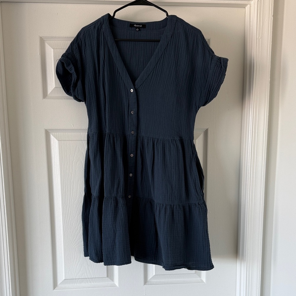 Madewell Heathered Blue Dress w/ Pockets